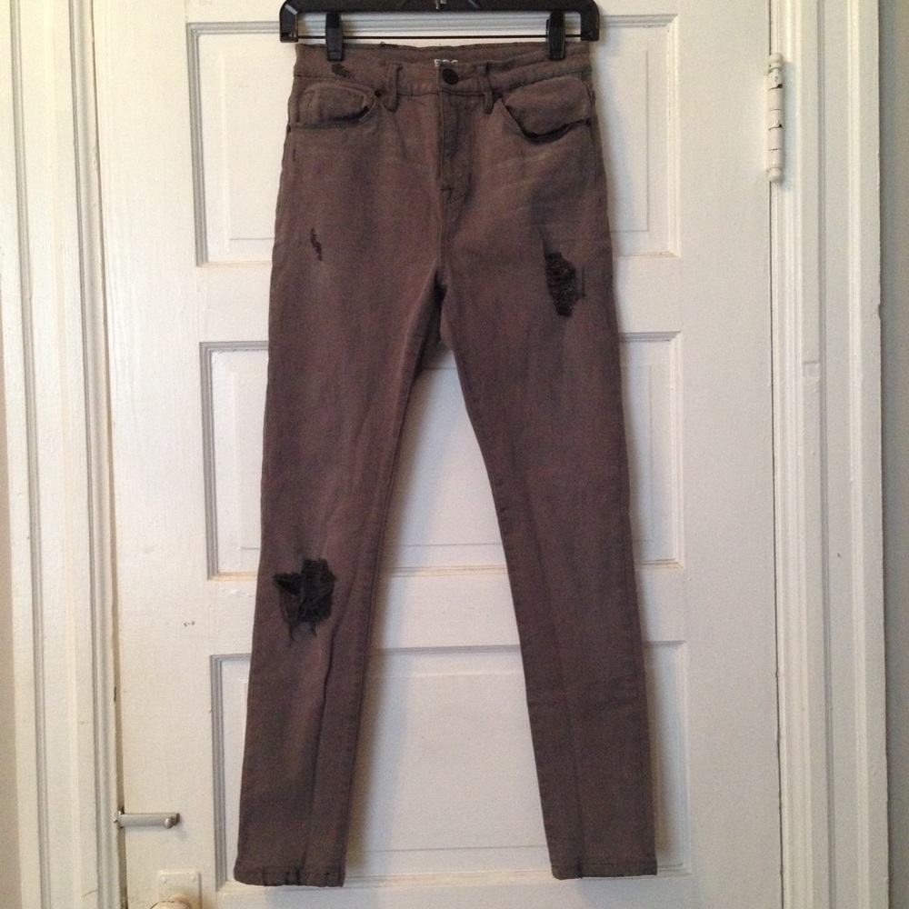 Distressed Twig High Rise Jeans